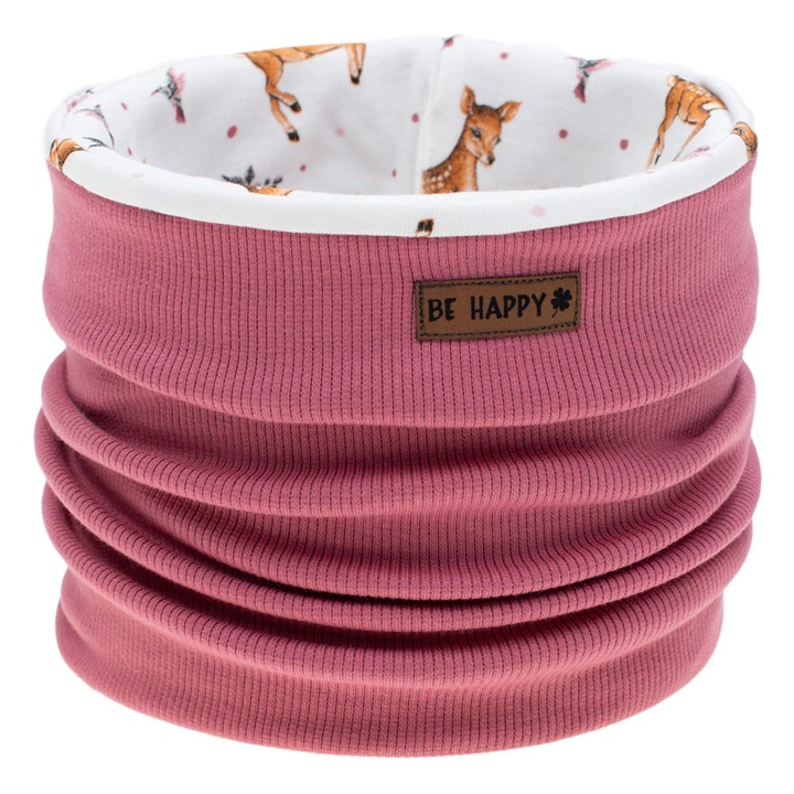 Fular pentru fete, Nicol, roz, 95% bumbac, certificat Oeko-Tex