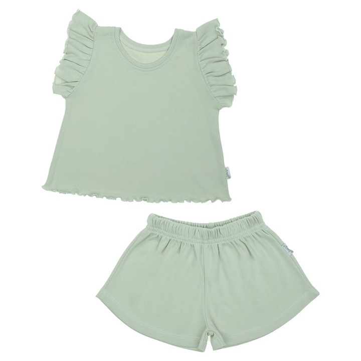 Set de vara pentru fete NICOL, bumbac, verde masliniu, 104 cm