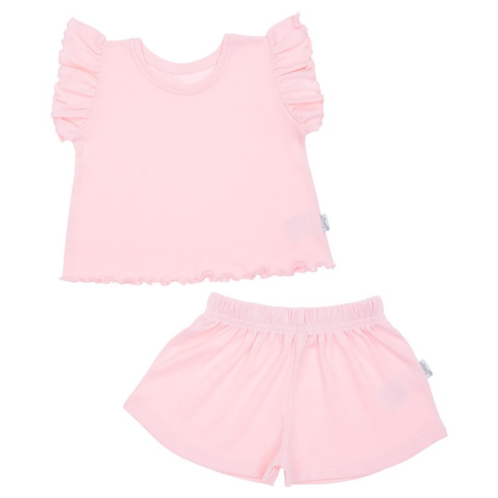 Set de vara fete, Nicol, roz, bumbac, Roz