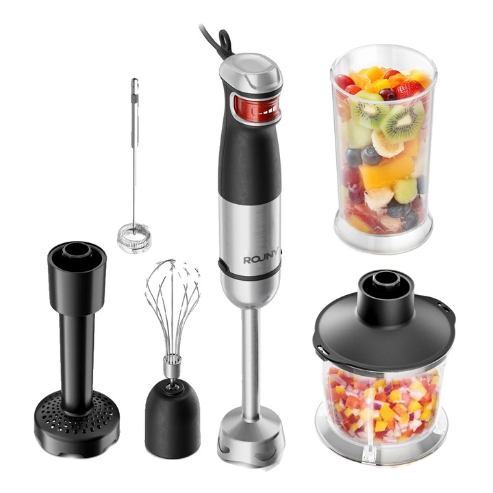 Blender de Imersie, lame din otel inoxidabil, design compact, negru, 220V