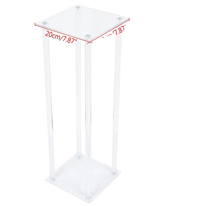 Suport flori, design acrilic transparent, asamblare usoara, transparent, dimensiuni mari