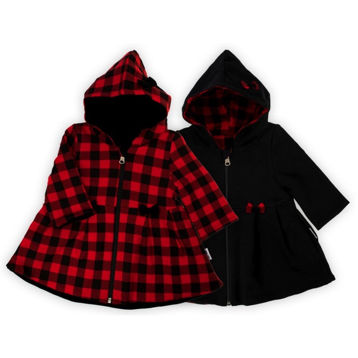 Jachetă de trening fata-verso NICOL, carouri și, Negru