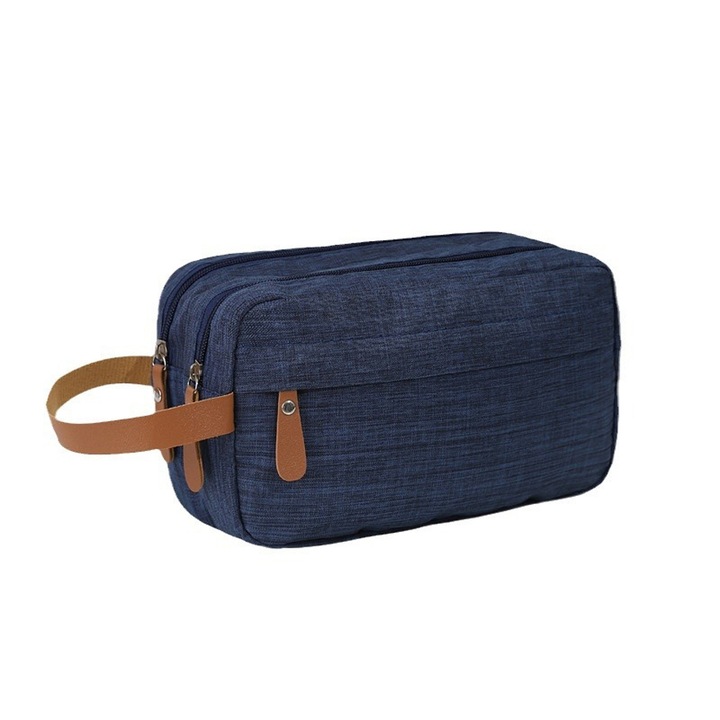Unisex neszeszer, kationos, 24x10x14cm, fekete, vízálló, nagy kapacitású