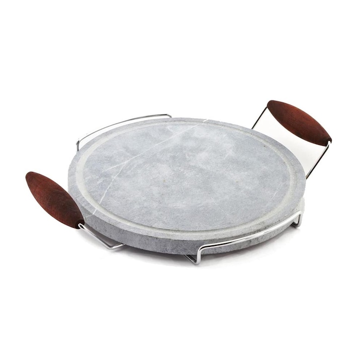 Piatră rotundă de gătit și copt cu mânere Bisetti Ø 30 cm