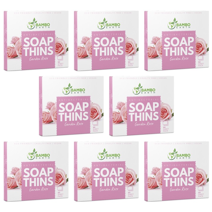 Foițe de săpun pentru mâini cu aromă de trandafir, 400 bucăți