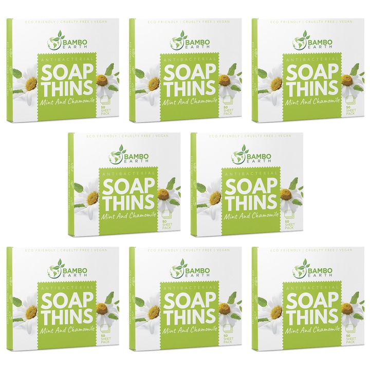 Foițe de săpun pentru mâini cu aromă de mentă și mușețel, 400 bucăți