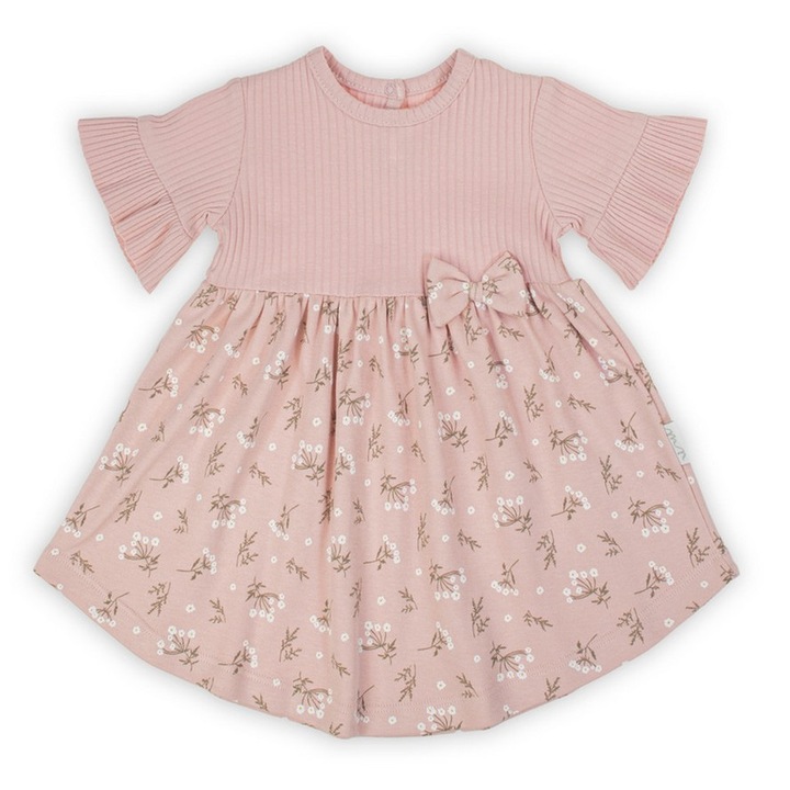 NICOL babaruha, hosszú ujjú, fodros, rózsaszín, 68 cm