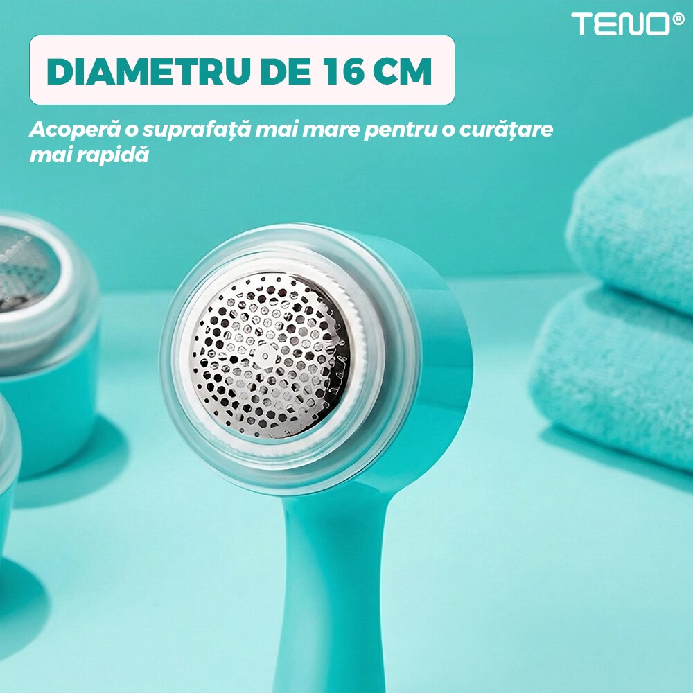Aparat electric de curățat scame Teno, putere ridicată, ergonomic, turcoaz