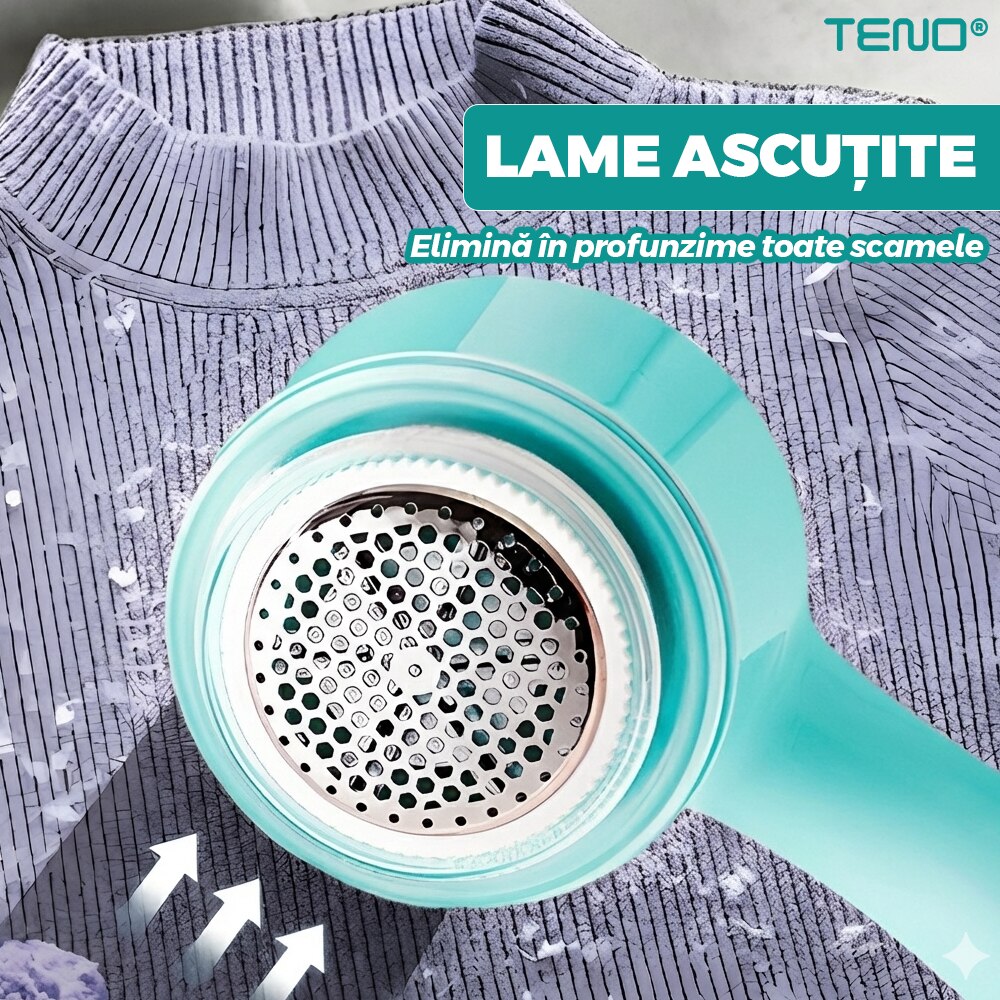 Aparat electric de curățat scame Teno, putere ridicată, ergonomic, turcoaz