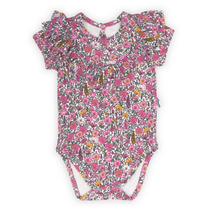 NICOL babaruha, rózsaszín virágmintás, pamut, Rózsaszín