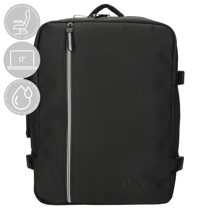 Geantă-Rucsac Enrico Benetti. 56004-001, Poliuretan, Negru