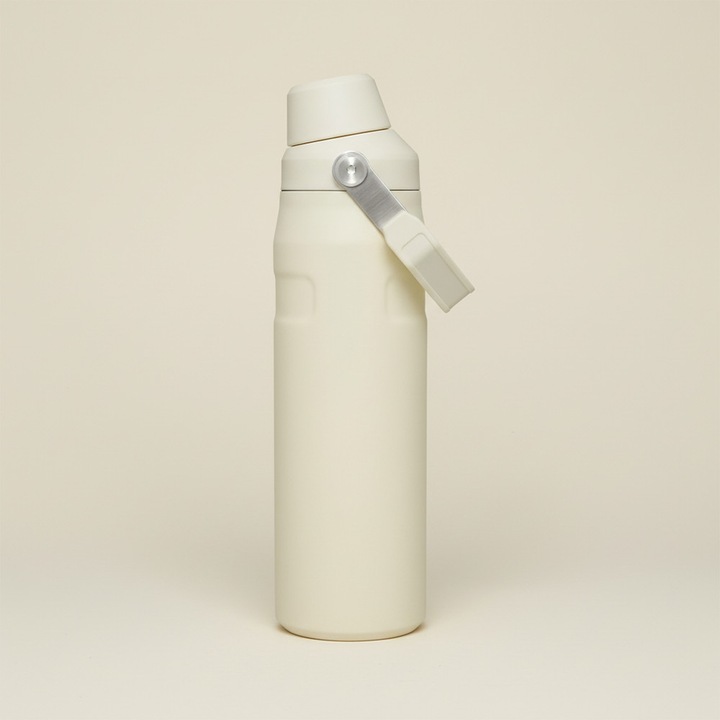 Pahar Termoizolant Destello, 709ml cu Izolatie in Vid si Capac Anti-Scurgere, din Inox - Pastreaza Bauturile Reci sau Calde Crem