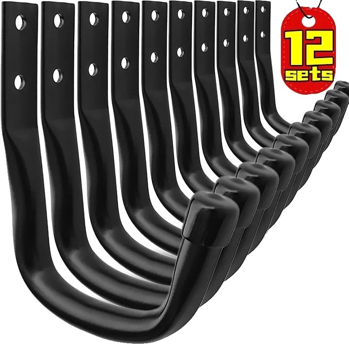 Комплект от 12 закачалки, Черен