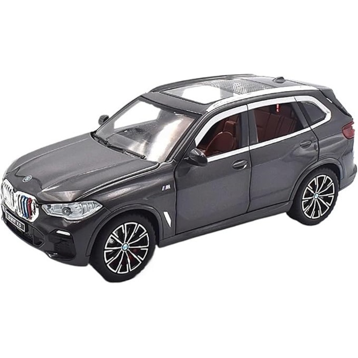 Mașină BMW X5, Metalică, Scară 1:24, Sunet și lumină, Negru, Fără cutie