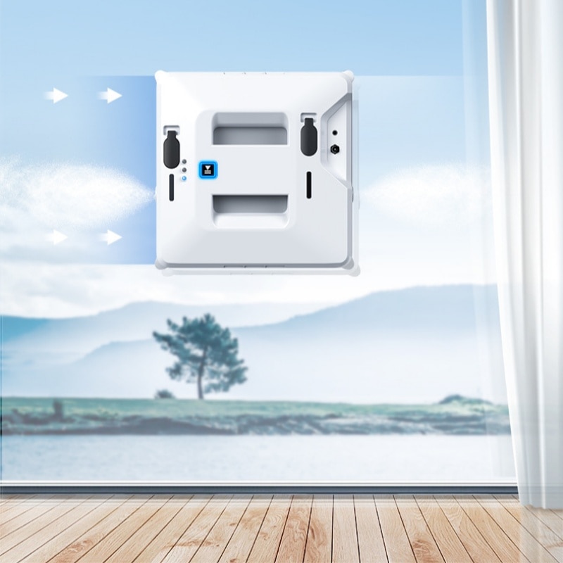 Robot de curatare a geamurilor, 80W, pulverizare inteligenta de apa, 3000Pa, protectie UPS la intreruperea alimentarii, 6, 5 cm, alb