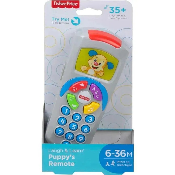 Fisher Price interaktív játék, távirányító, 6-18 hónapos korig, barátságos design, többszínű