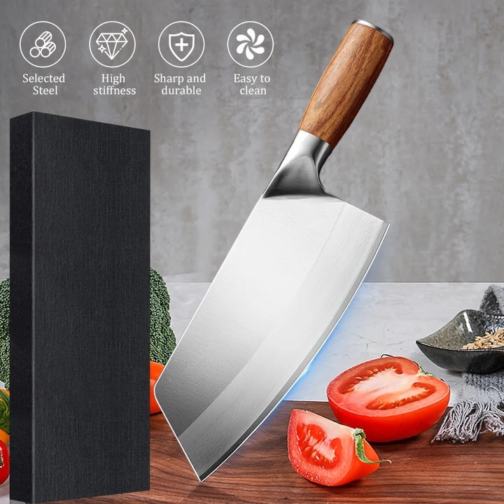 Cutit de carne, lama din otel inoxidabil, maner ergonomic din lemn, 20.3cm