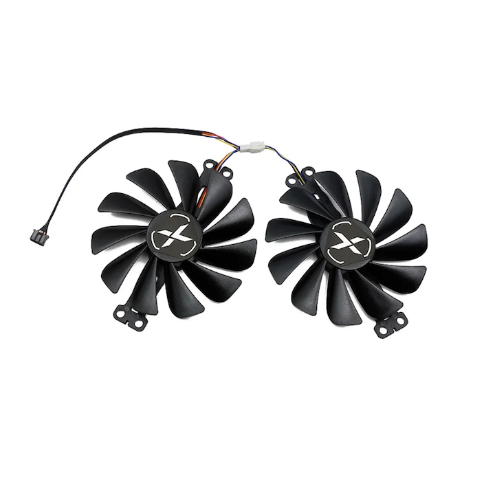 Set 2 Ventilatoare Compatibile Placa Video XFX Radeon 95mm FY010010M12LPA pentru RX 6600 / RX 6600 XT Speedster SWFT 210, 12V, 4-Pin