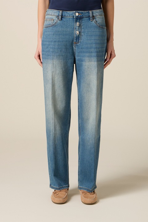 Oltre, Blugi drepti cu talie medie, Albastru