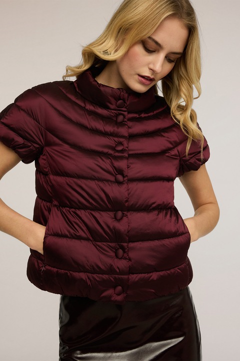 Motivi, Vesta matlasata cu nasturi, Visiniu, 34