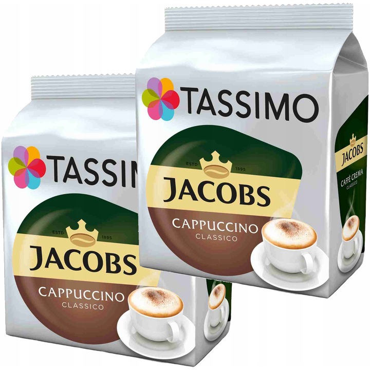 Capsule cafea Jacobs TASSIMO Cappuccino Classico, 2x8 capsule, vegan, 260g