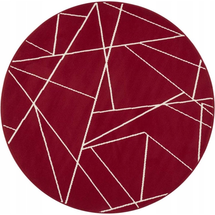 Covor Rotund Pentru Copii, Hanse Home, 140 cm, Tip Bcf, Certificat Oeko-Tex Standard 100, Lungime Fir 8 mm, Material 100% Polipropilen, Rosu Crem