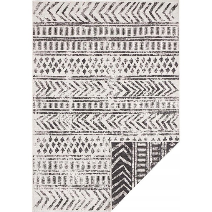 Covor Cu Doua Fete, Bougari, 160 cm x 230 cm, Forma Dreptunghiular, Tip Tesut Plat, Gramaj Aproximativ 1350 G/M2, Material 100% Polipropilena, Negru