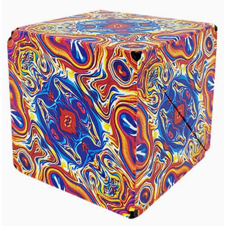 Cub Magic Magnetic Eclatiana®, Puzzle Geometric 3D Interactiv pentru Relaxare si Dezvoltare IQ, Dimensiune Mare Model Tigru, 131g