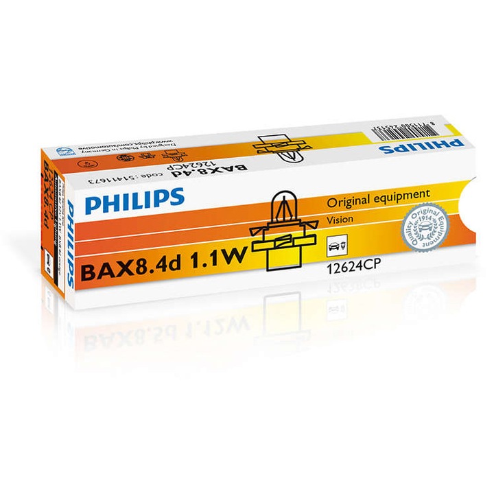 Bec auto halogen Philips Vision BAX orange 1, 1W 12V 12624CP