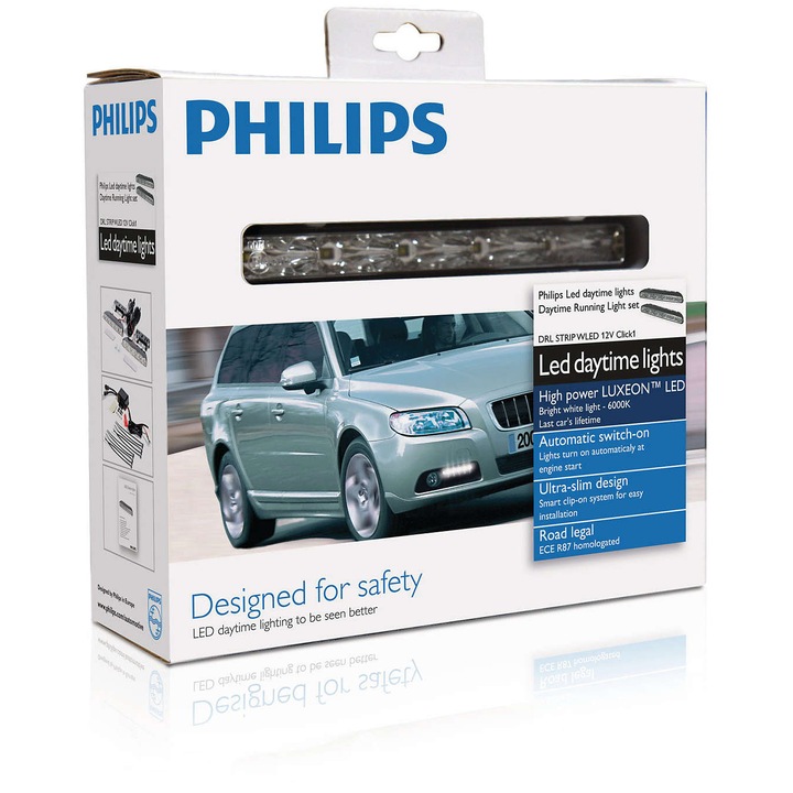 Комплект 2 модула дневни светлини Philips LED DRL 5 клетки 10W 12V