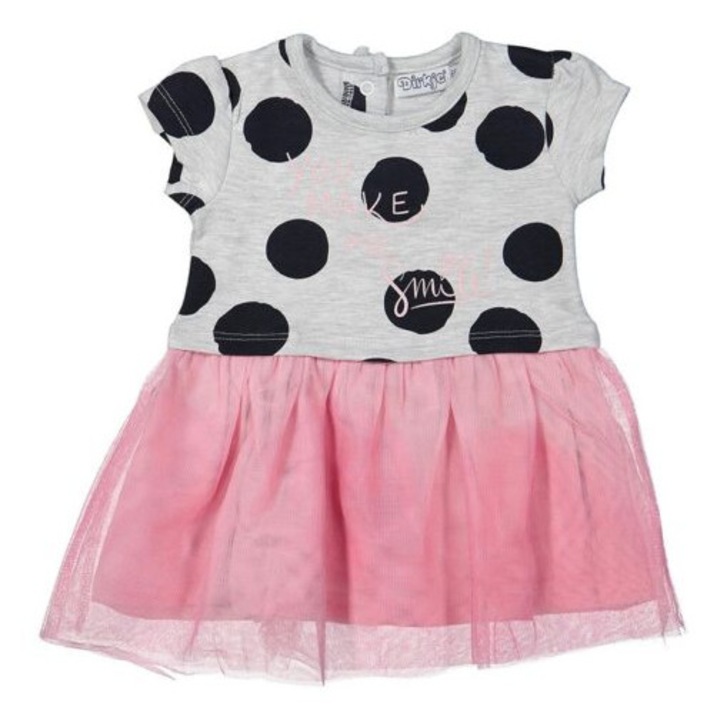 Rochita Dirkje, cu buline, roz, Gri/Roz