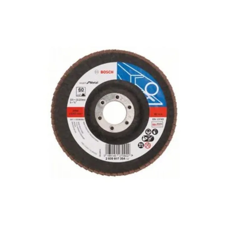 Disc de slefuire evantai Bosch 125 mm, granulatie 60, pentru metal