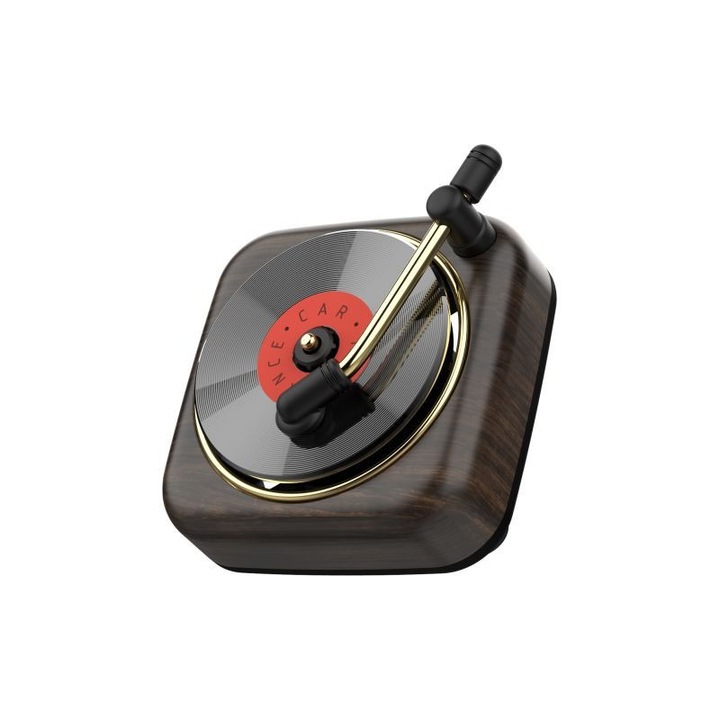 Parfum auto CD, ORBER, aroma oceanica/lemn de santal, suport decorativ retro, dimensiuni compacte