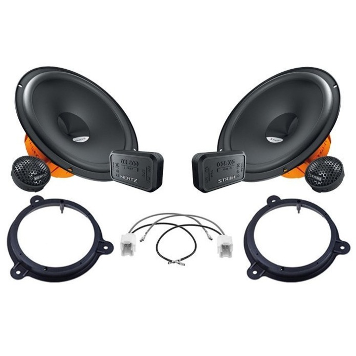 Pachet difuzoare Hertz Dieci, compatibile Dacia Logan, Sandero, Lodgy, woofere V-cone, 16.5cm