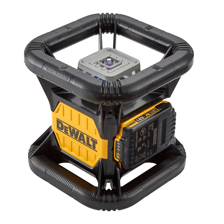 Nivela laser rotativă DeWALT, fascicul roșu, 60m rază, precisă 3mm la 30m, 18V, 1x2Ah acumulator