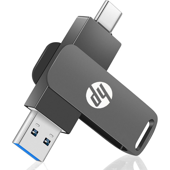 USB memória 2TB, HP, USB 3.0, Fekete, 65x19x9mm