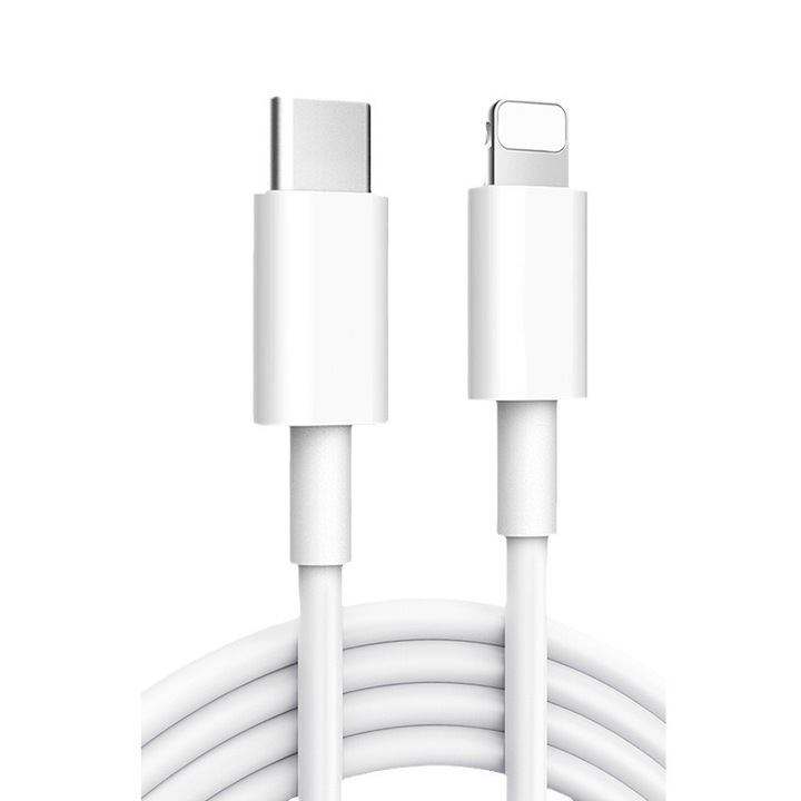 Cablu USB-C la Lightning, incarcare rapida, 1.5m, 20W, pentru Apple, telefonul laptop, Telefon, Frumos cutie, alb
