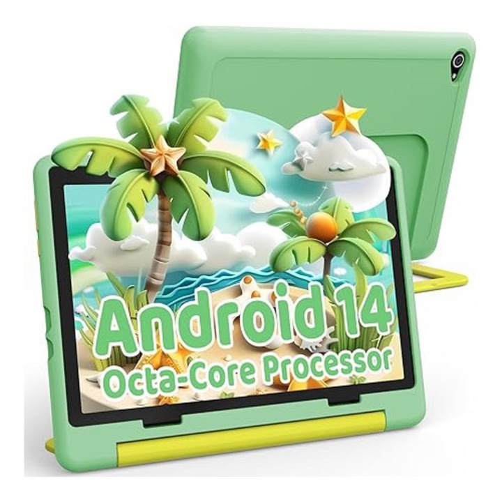 Tableta copii Ainmel 10.1", Octa-Core, 14 GB RAM, 64 GB, Verde
