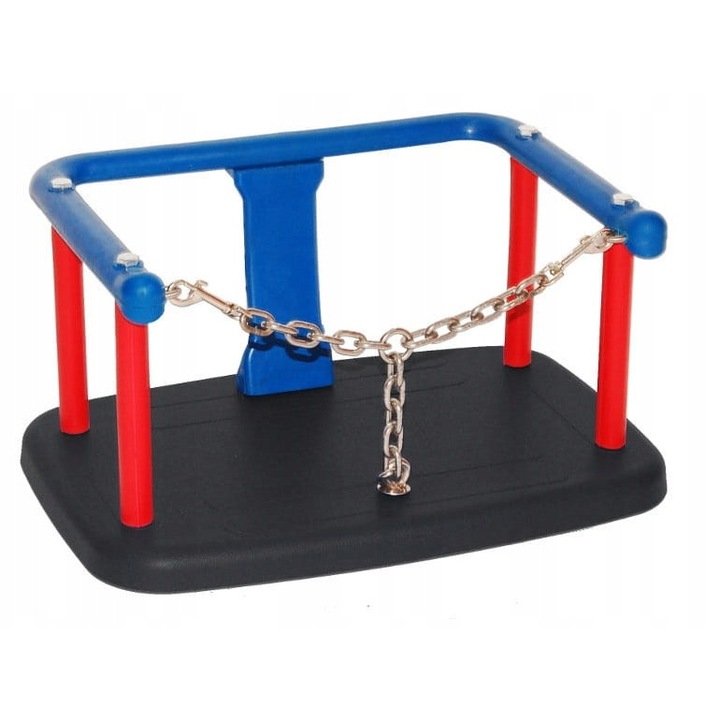 Leagan pentru copii, Just Fun, negru, insertie din aluminiu, albastru/rosu