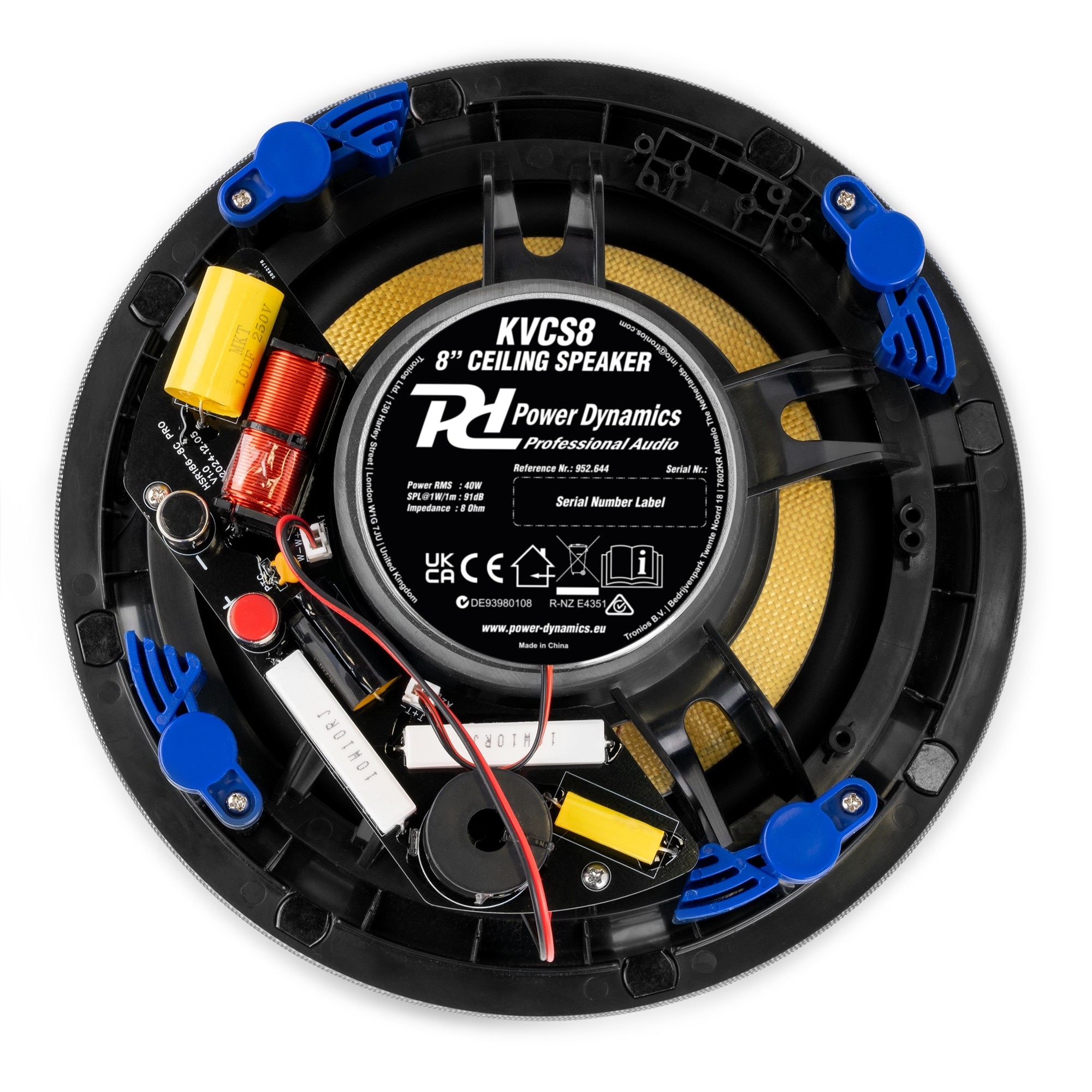 Difuzor incastrabil tavan, Power Dynamics, KVCS8, 40W RMS, alb, 8"