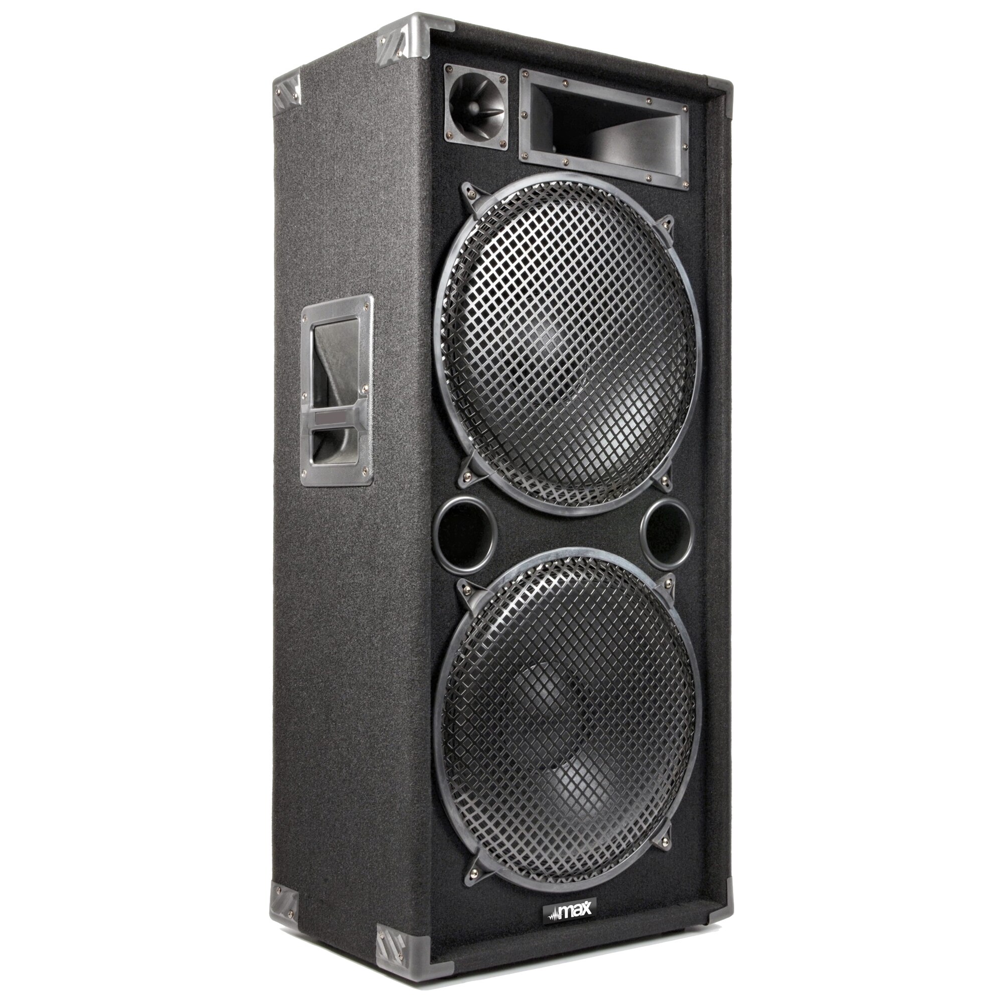 Boxă pasivă Max, 3 cai, 2x15", 400W RMS, 330x465x1025mm
