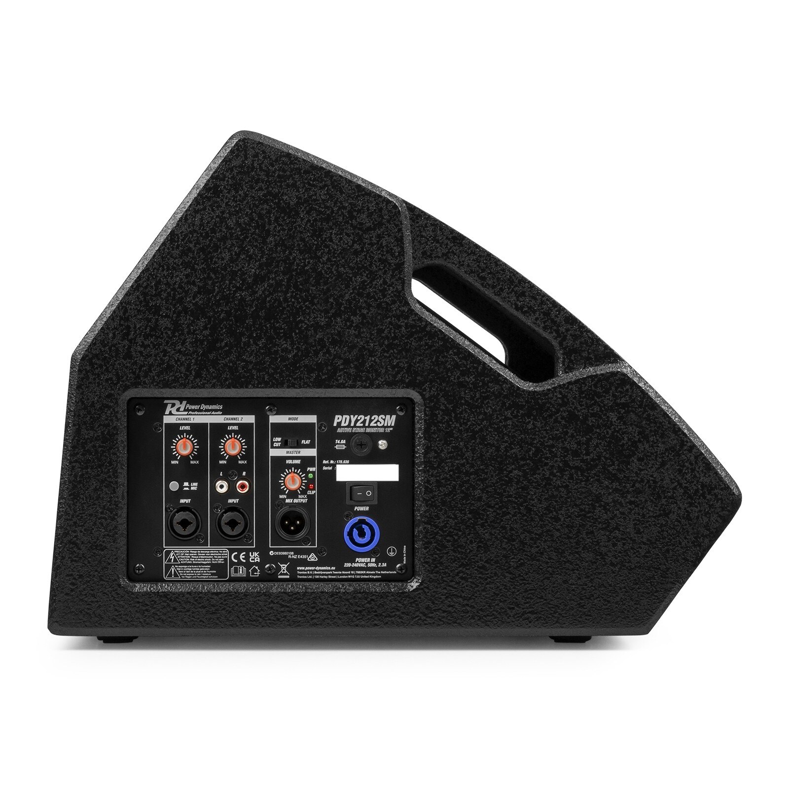Monitor activ de scenă, Power Dynamics, 12", 350W RMS, negru, 455x340x505mm