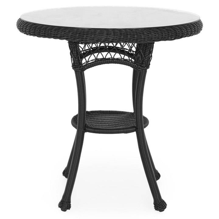 Masa rotunda cafea gradina/terasa, Maison Mex SUSAN, H.75 D.68 cm, negru