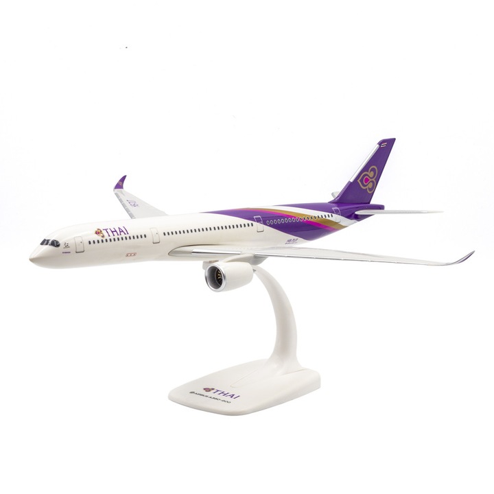 Macheta avion plastic Airbus 350-900, THAI, lungime 33 cm, scara 1:200, PPC Holland