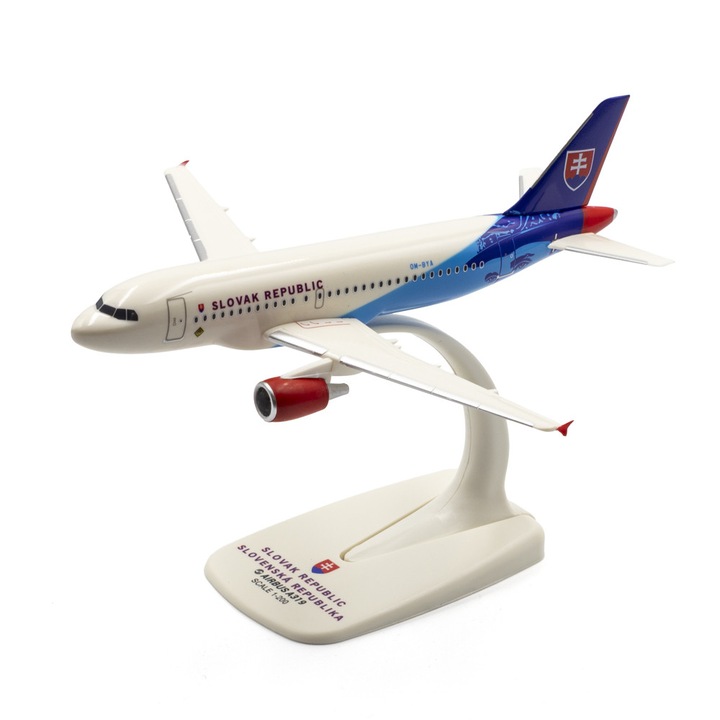 Macheta avion Airbus A319CJ, 1:200, plastic, lungime 17cm, Slovacia