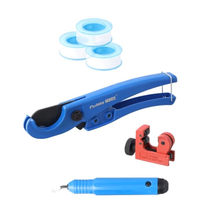 Set taietor tevi Fulida, 0-33 mm, mini taietor 3-22 mm, instrument debavurare, pentru cupru, plastic