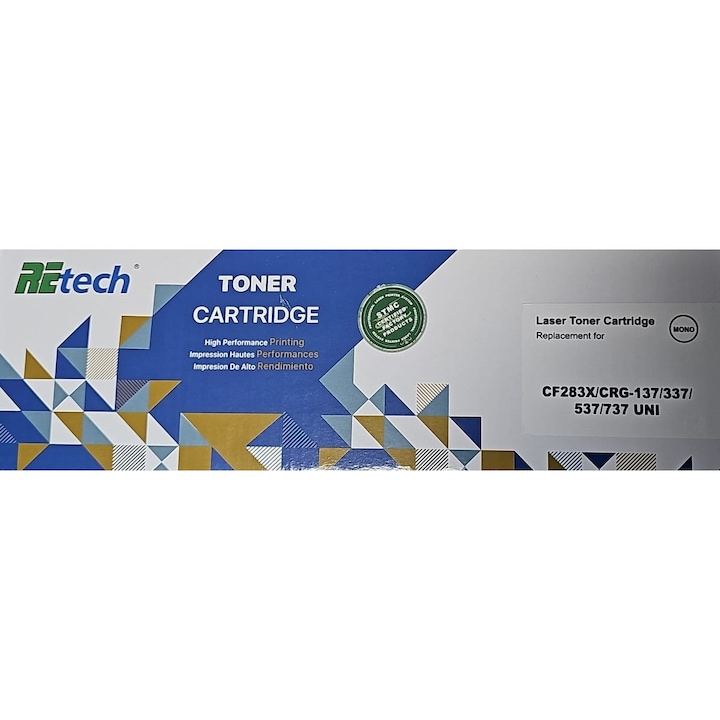 Cartus toner compatibil RETECH CF283X/CRG-137/337/537/737 cu chip