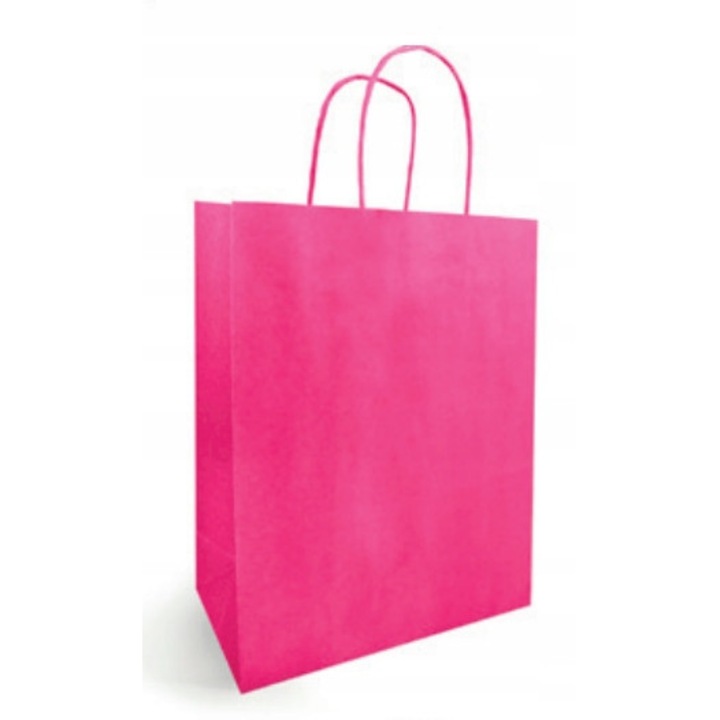 Punga de cadou din hartie, Neopak, Material Hartie, Orice ocazie, Dimensiuni 180 mm x 80 mm x 225 mm, Culoare Roz