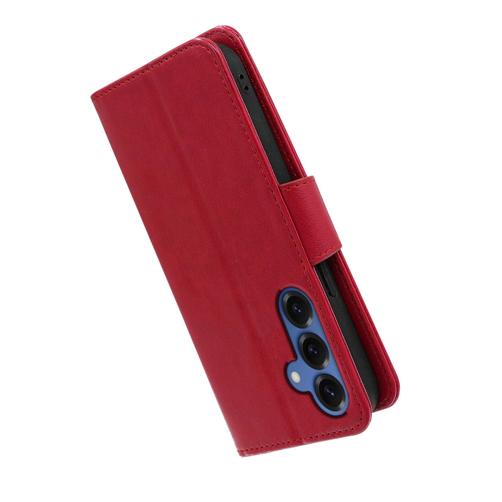 Husa pentru Samsung Galaxy S25, Omelivon, piele fina, Diary Book, tip carte, cu Portofel Interior, stand, Inchidere Magnetica, Antisoc, Rosu