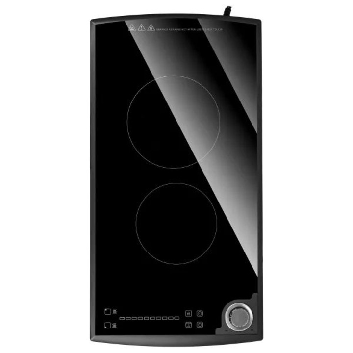 Indukciós Főzőlap, MPM MKE-24, 2 zóna, 1800 W + 1300 W, LED, Fekete